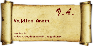 Vajdics Anett névjegykártya