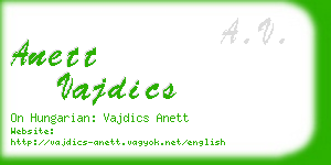 anett vajdics business card